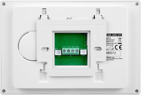 Wideodomofon EURA 2-żyłowy VDP-49A3-2TY biały Tuya