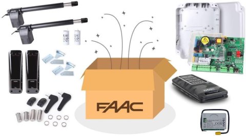 Zestaw Alfa Long FDS - FAAC 414 do 10m bram dwuskrzydłowych