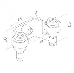 Uchwyt PSG 60.022 42mm górny do bram przesuwnych (2 rolki)